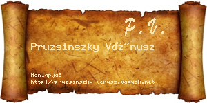 Pruzsinszky Vénusz névjegykártya